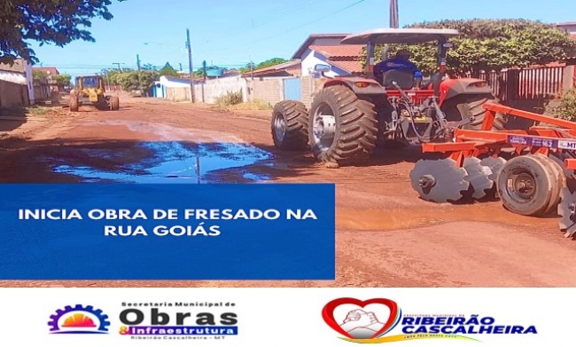 Prefeitura de Ribeirão Cascalheira inicia aplicação de fresado de asfalto em ruas não pavimentadas